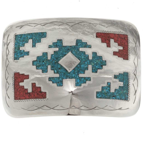 Turquoise inlaid Belt Buckle Example 37096